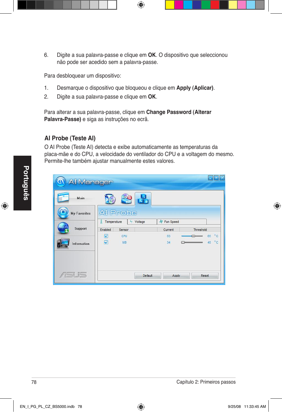 Português | Asus BS5000 User Manual | Page 79 / 148