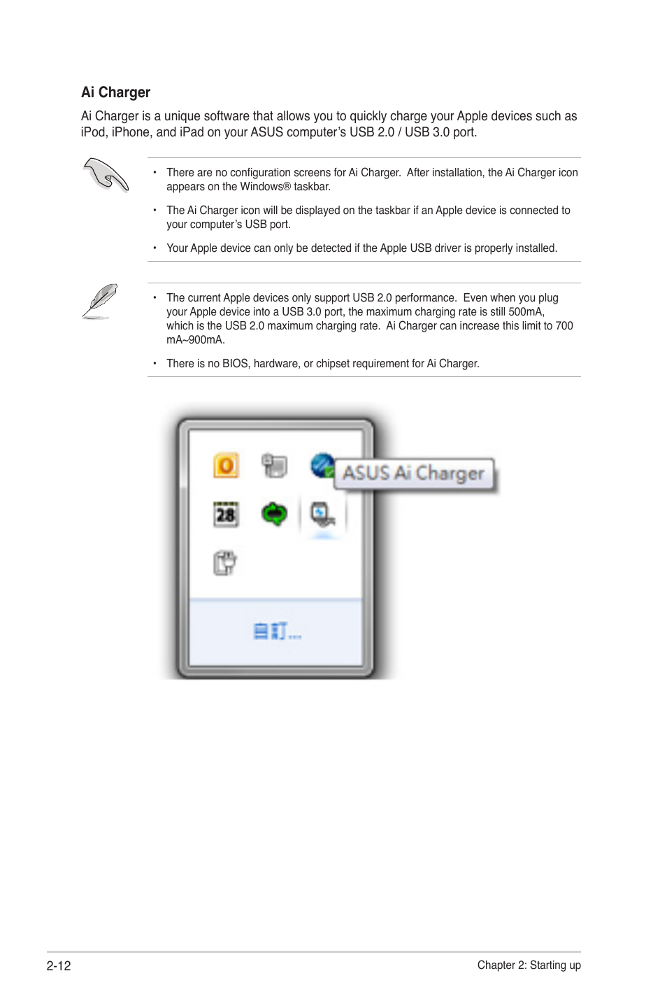 Ai charger | Asus V9-P8H77E User Manual | Page 34 / 90