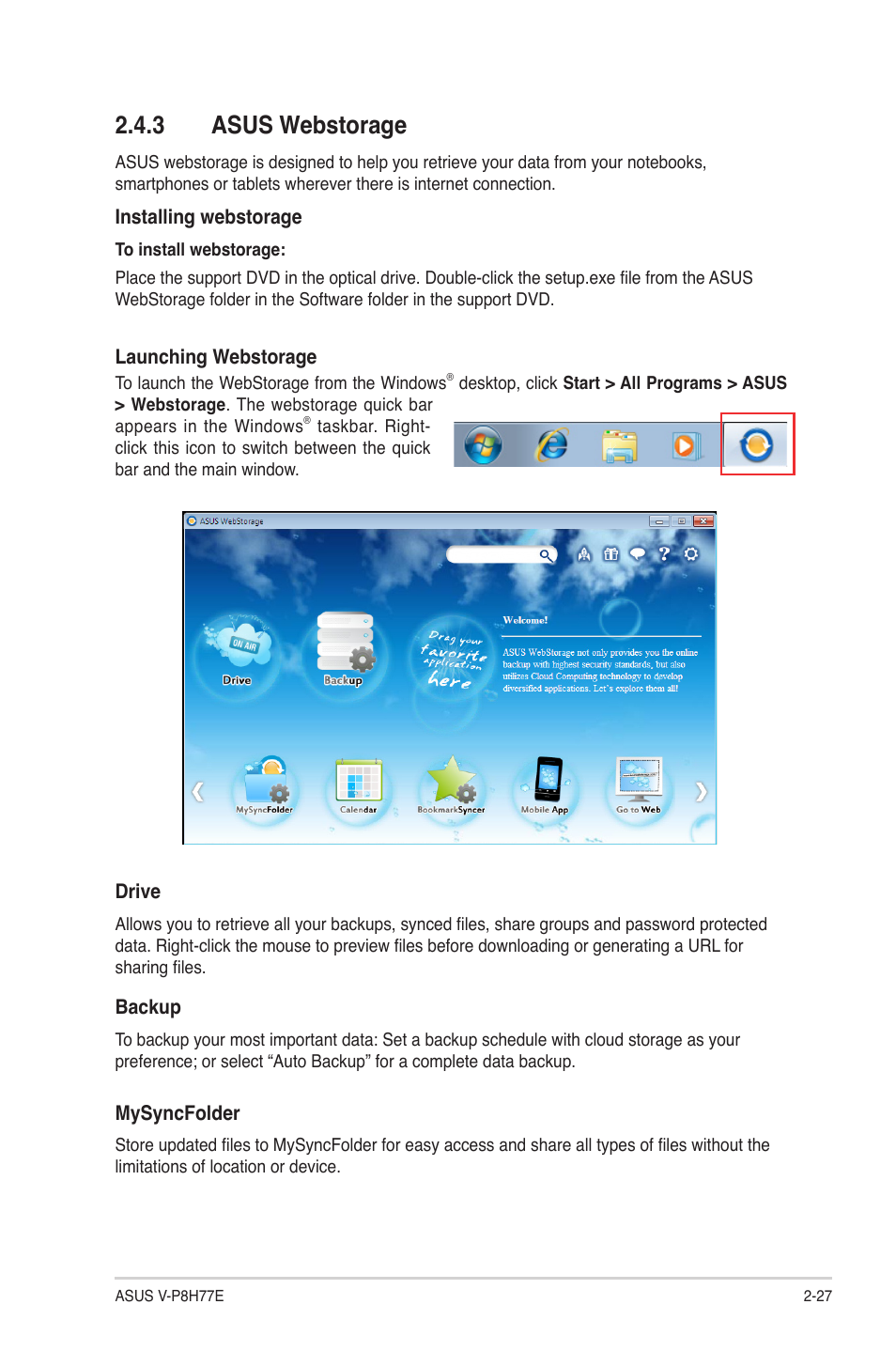3 asus webstorage, 3 asus webstorage -27 | Asus V9-P8H77E User Manual | Page 49 / 90