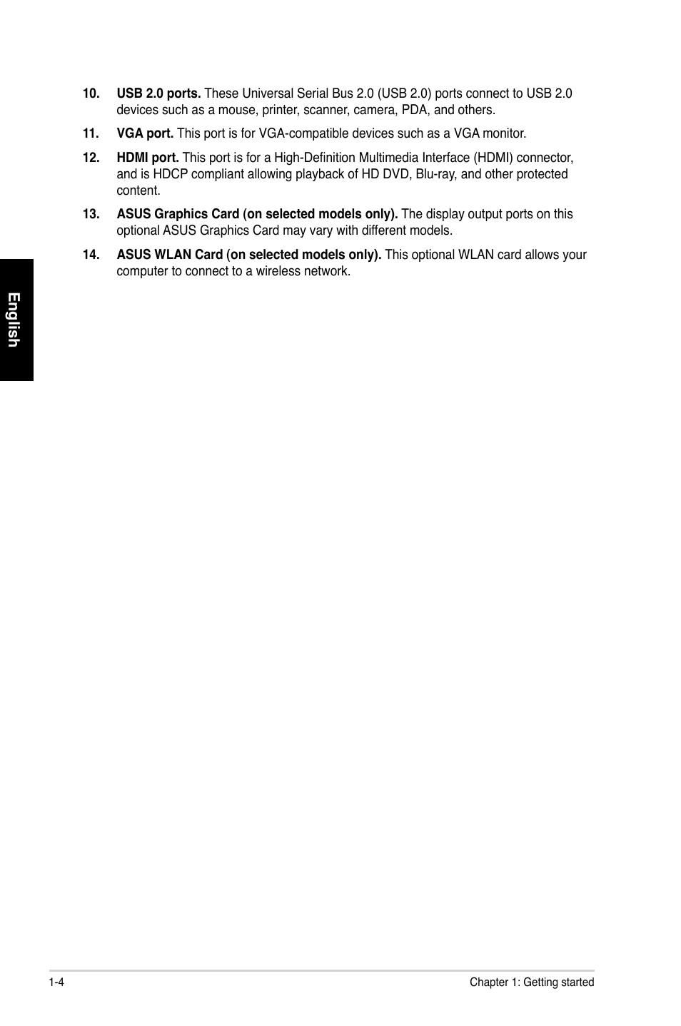 Asus CP1130 User Manual | Page 14 / 214