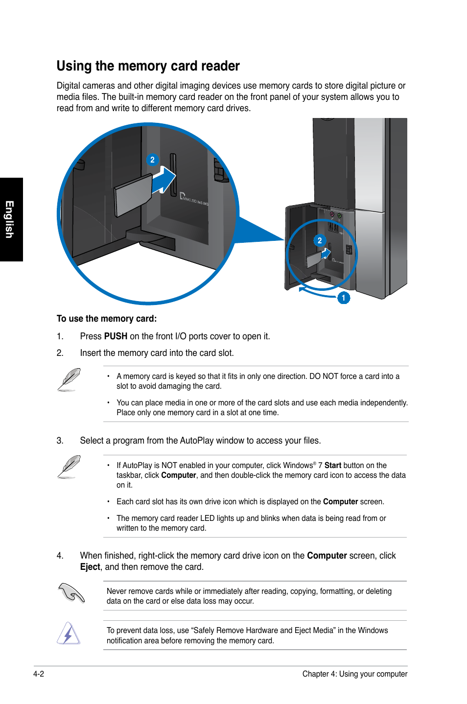 English | Asus CP1130 User Manual | Page 42 / 214