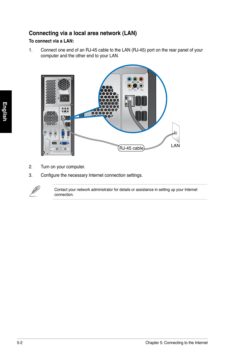 Connecting via a local area network (lan) | Asus CP1130 User Manual | Page 46 / 214