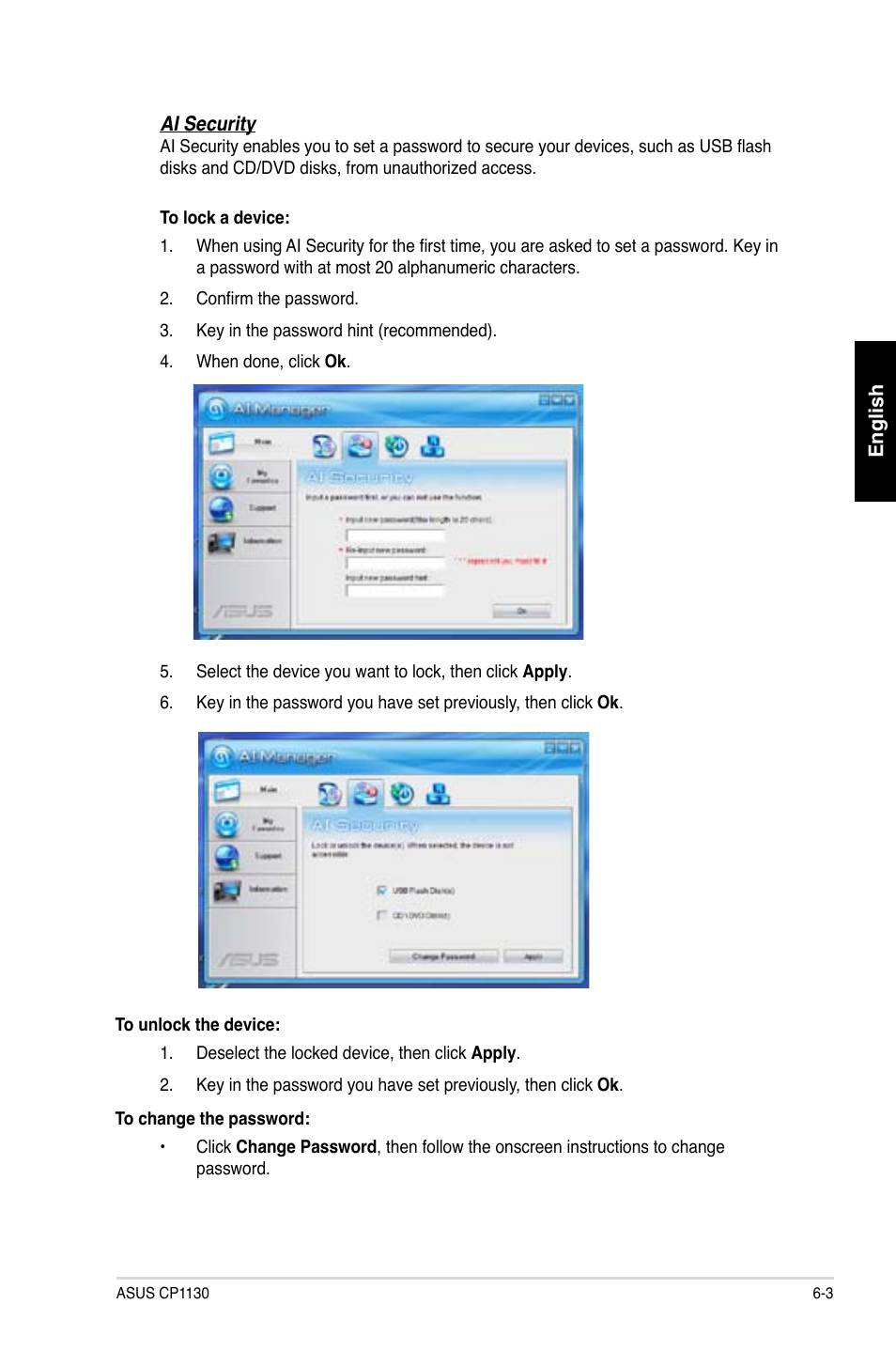 Asus CP1130 User Manual | Page 52 / 214