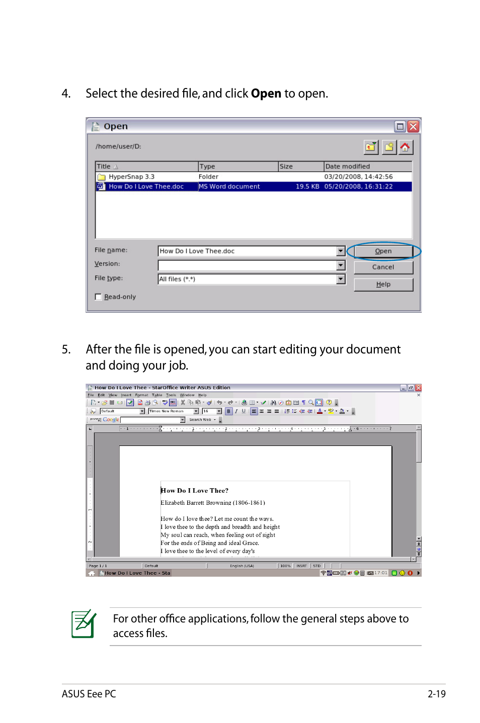 Asus Eee PC 904HD/Linux User Manual | Page 27 / 86