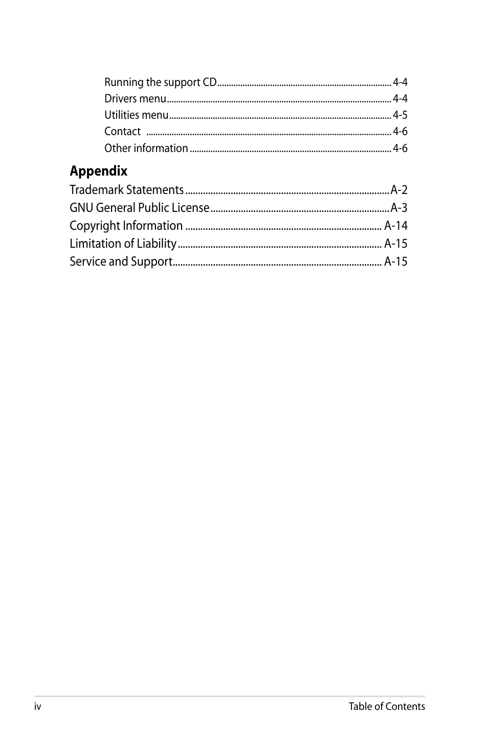 Appendix | Asus Eee PC 904HD/Linux User Manual | Page 4 / 86