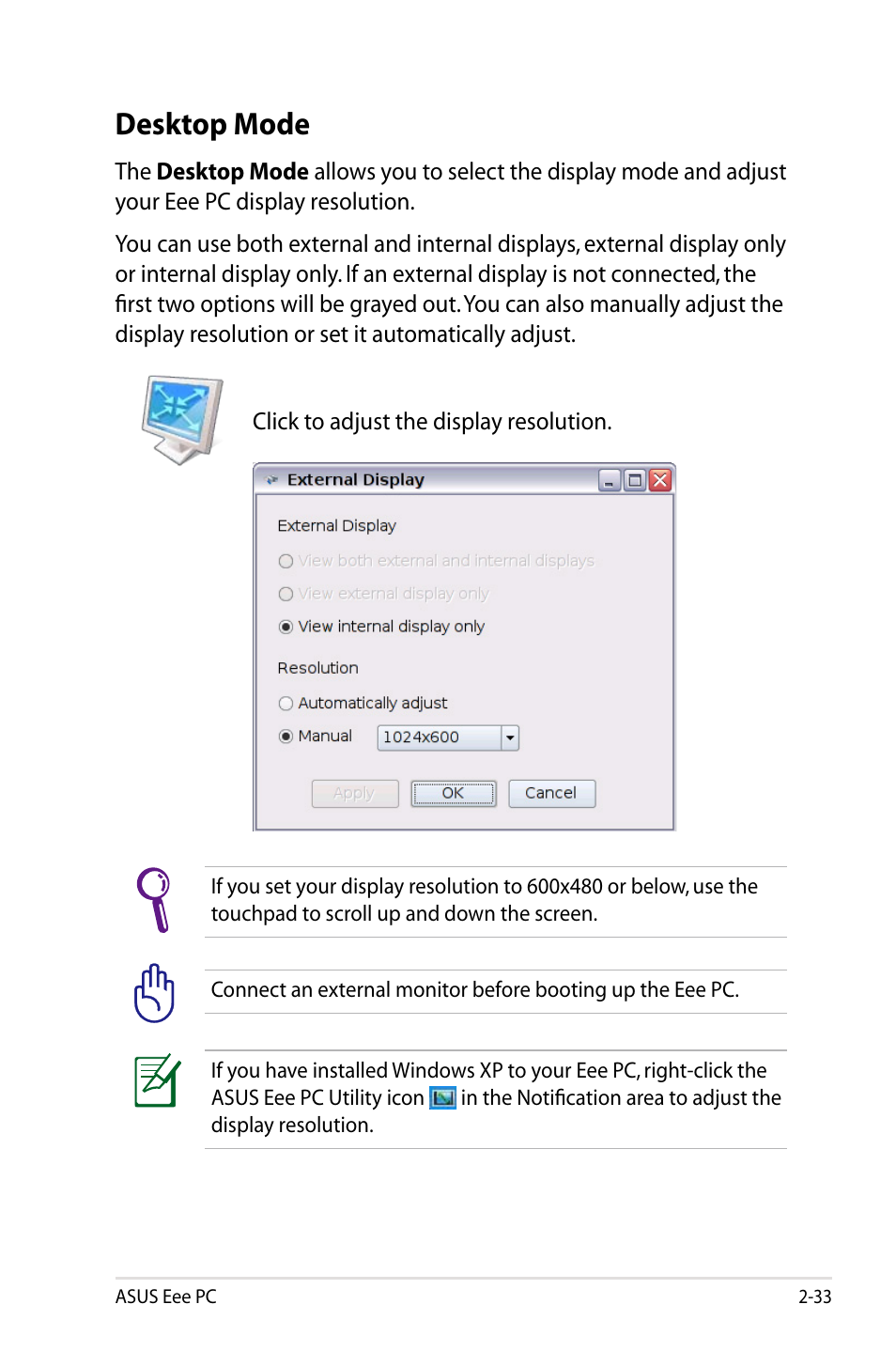 Desktop mode | Asus Eee PC 904HD/Linux User Manual | Page 41 / 86