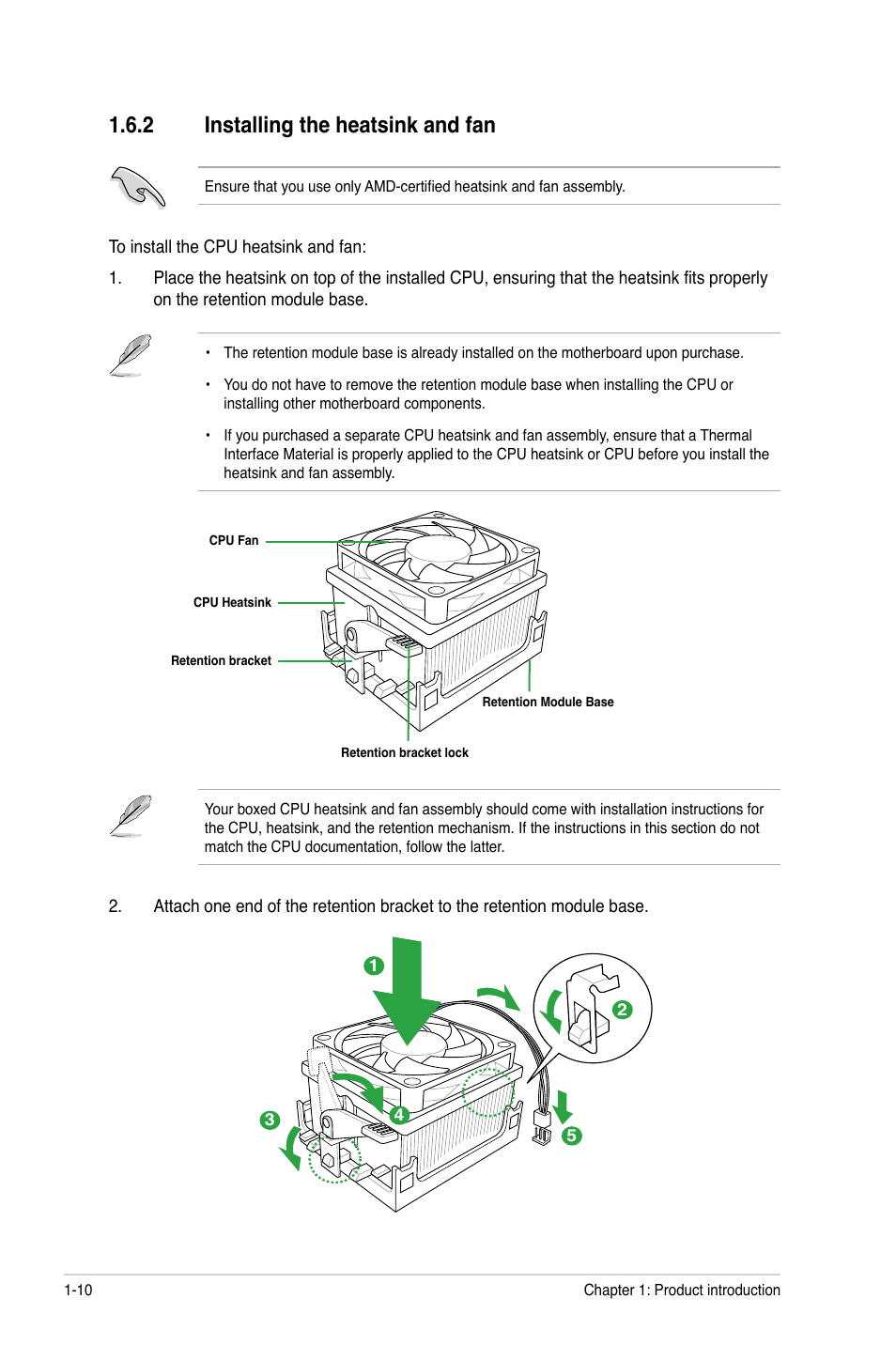 2 installing the heatsink and fan, Installing the heatsink and fan -10 | Asus M4A88TD-M/USB3 User Manual | Page 22 / 76