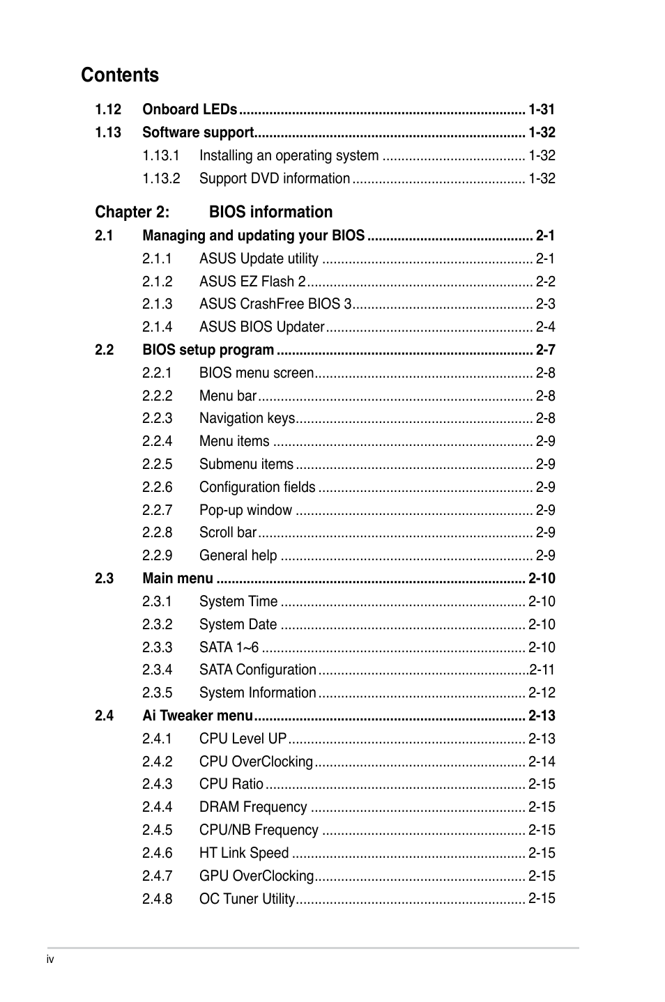 Asus M4A88TD-M/USB3 User Manual | Page 4 / 76