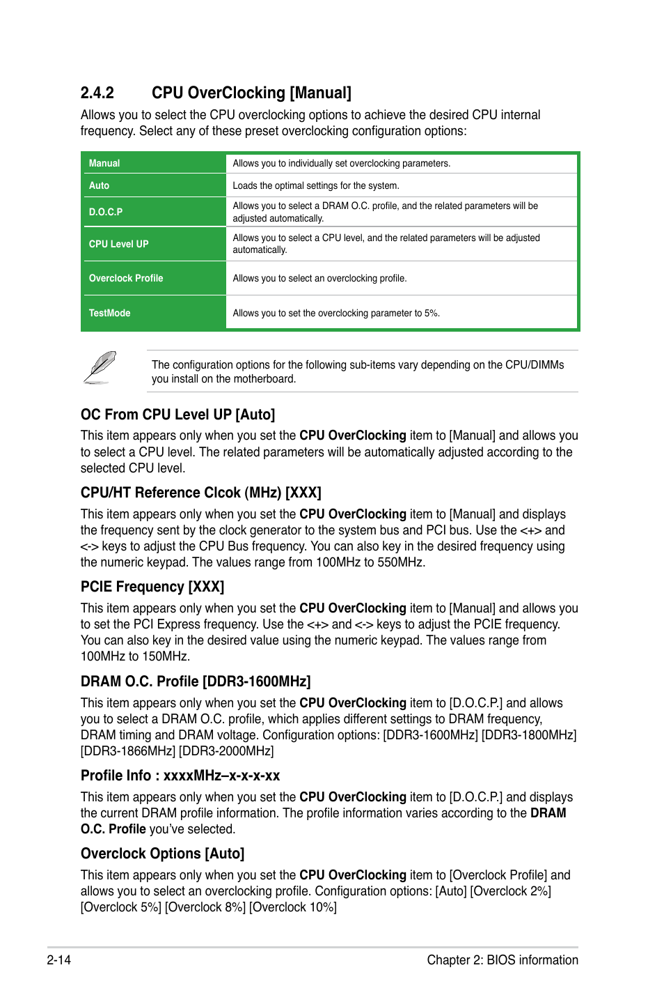 2 cpu overclocking, Cpu overclocking -14, 2 cpu overclocking [manual | Asus M4A88TD-M/USB3 User Manual | Page 58 / 76