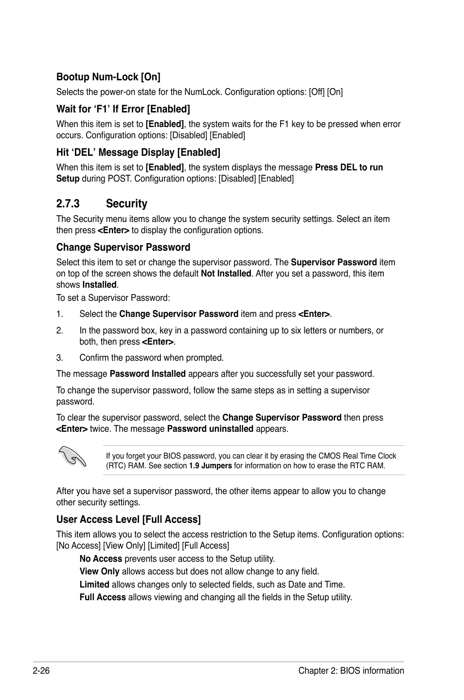 3 security, Security -26 | Asus M4A88TD-M/USB3 User Manual | Page 70 / 76