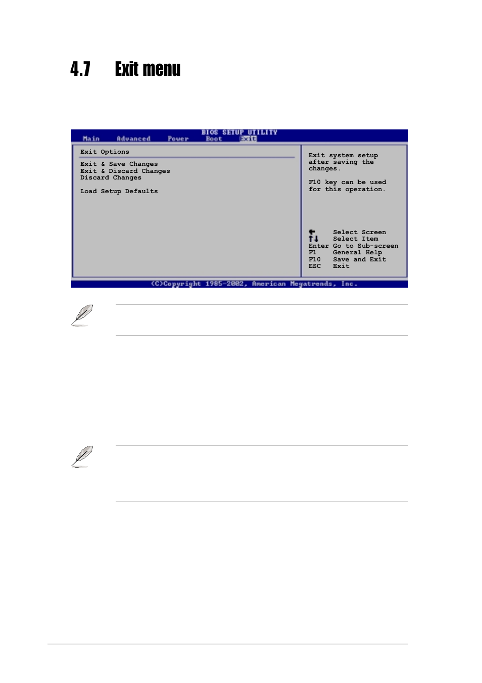 7 exit menu | Asus P4C800 Deluxe User Manual | Page 104 / 138