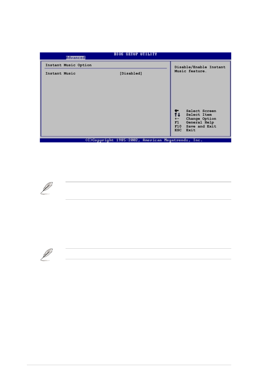 8 instant music configuration, Instant music [disabled, Instant music cd-rom drive [ide secondary master | Asus P4C800 Deluxe User Manual | Page 92 / 138