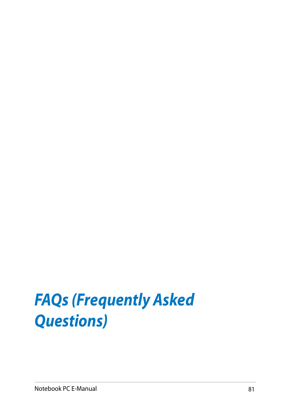 Faqs (frequently asked questions) | Asus UX31LA User Manual | Page 81 / 112