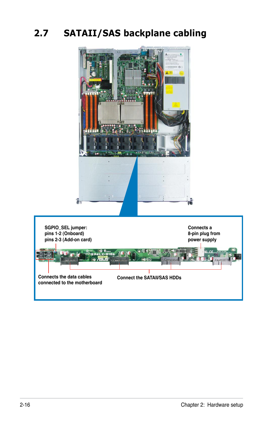 7 sataii/sas backplane cabling, Sataii/sas backplane cabling -16 | Asus RS500-E6/PS4 User Manual | Page 34 / 144