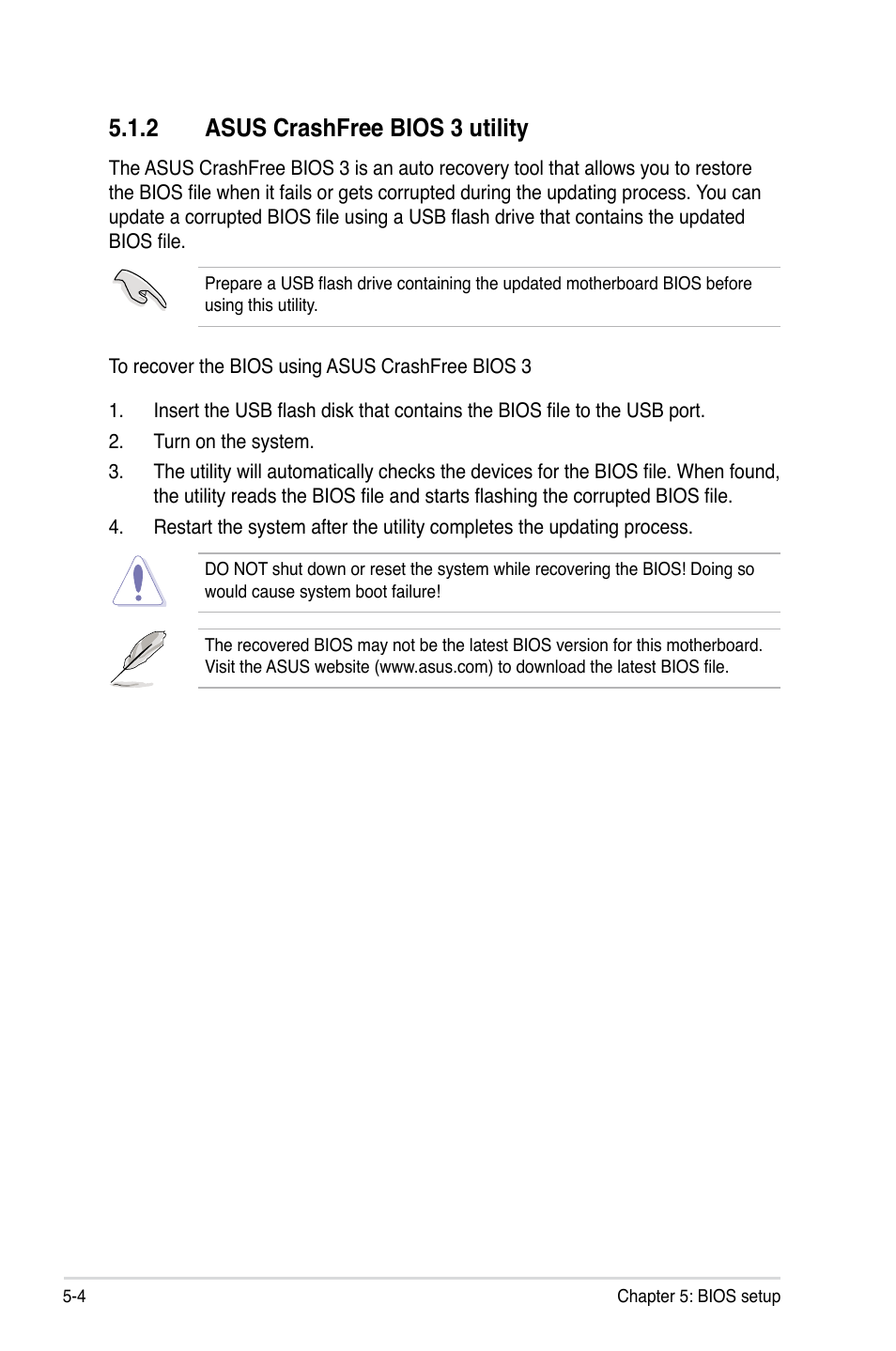 2 asus crashfree bios 3 utility, Asus crashfree bios 3 utility -4 | Asus RS500-E6/PS4 User Manual | Page 62 / 144