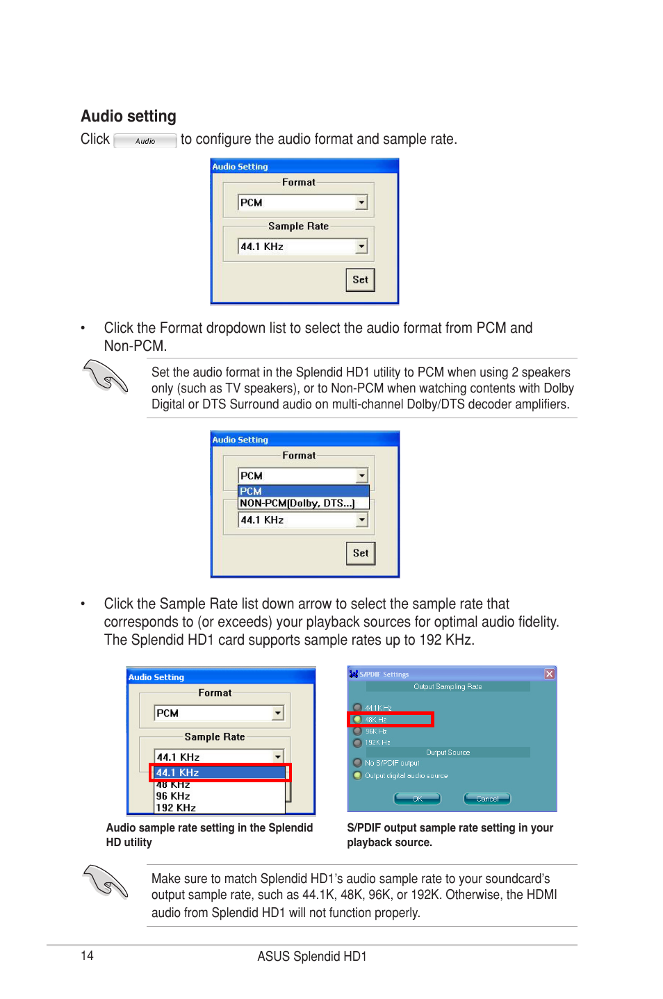 Audio setting | Asus MA3850 Series User Manual | Page 20 / 36