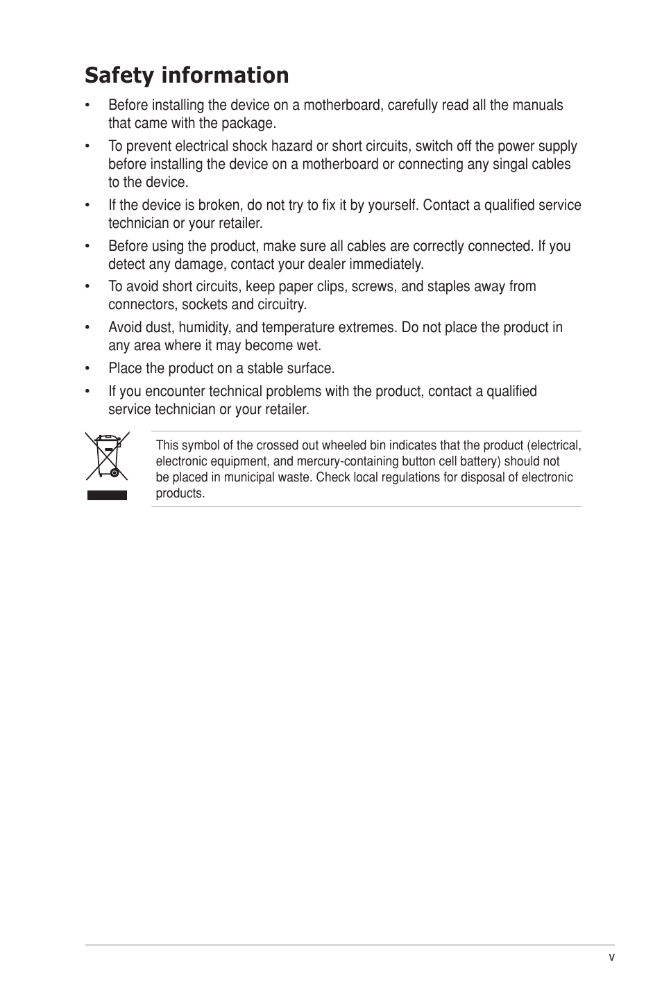 Safety information | Asus MA3850 Series User Manual | Page 5 / 36
