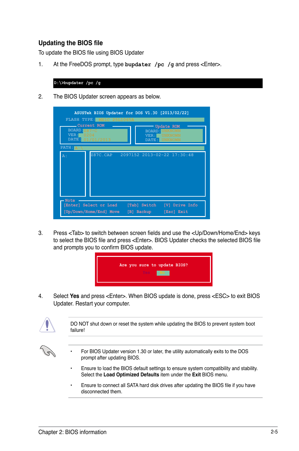 Updating the bios file | Asus Z87-C User Manual | Page 51 / 96