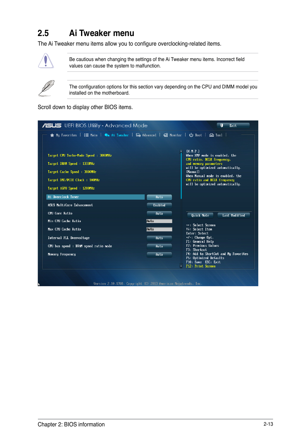 5 ai tweaker menu, Ai tweaker menu -13 | Asus Z87-C User Manual | Page 59 / 96