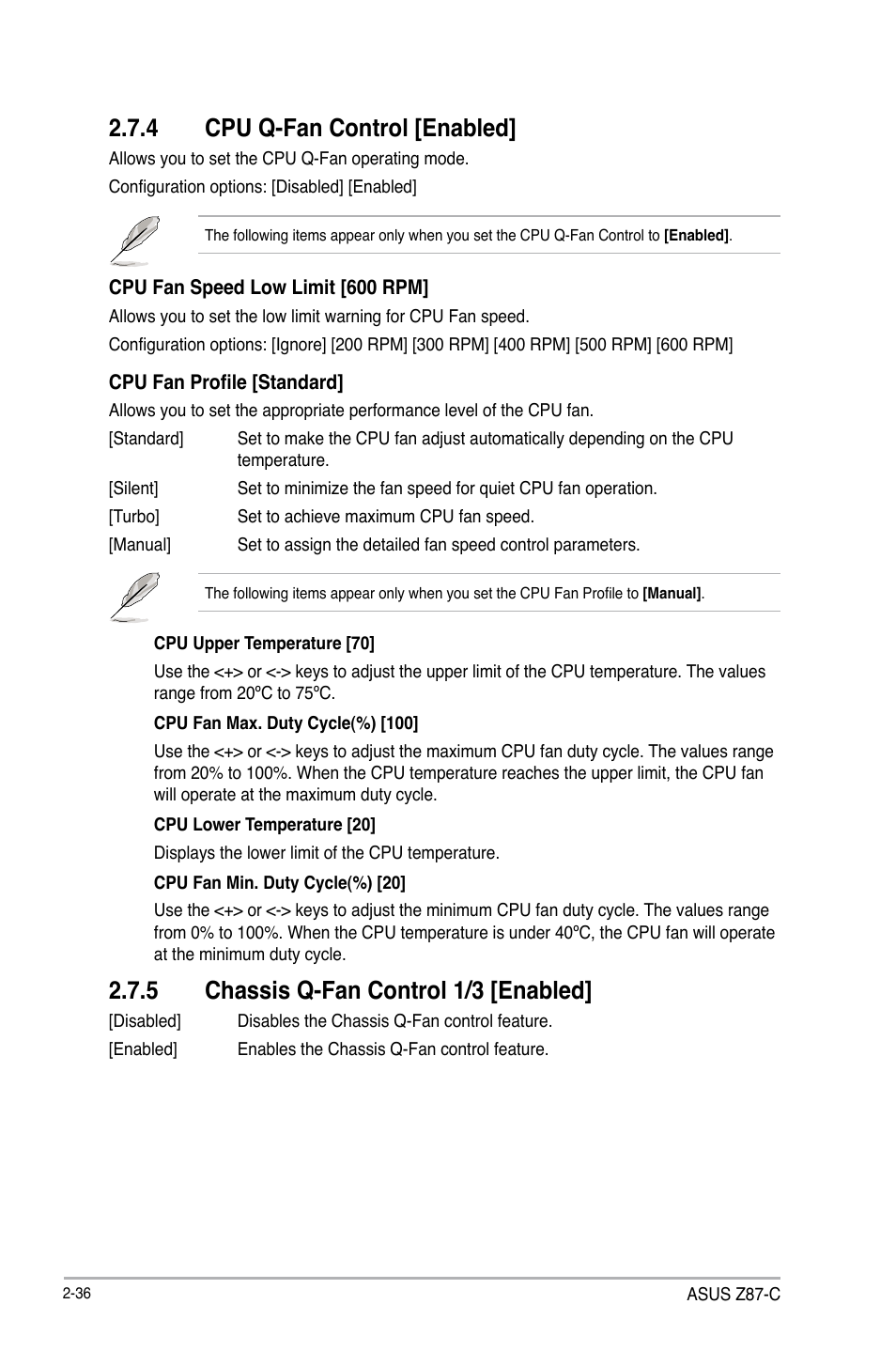4 cpu q-fan control [enabled, 5 chassis q-fan control 1/3 [enabled | Asus Z87-C User Manual | Page 82 / 96