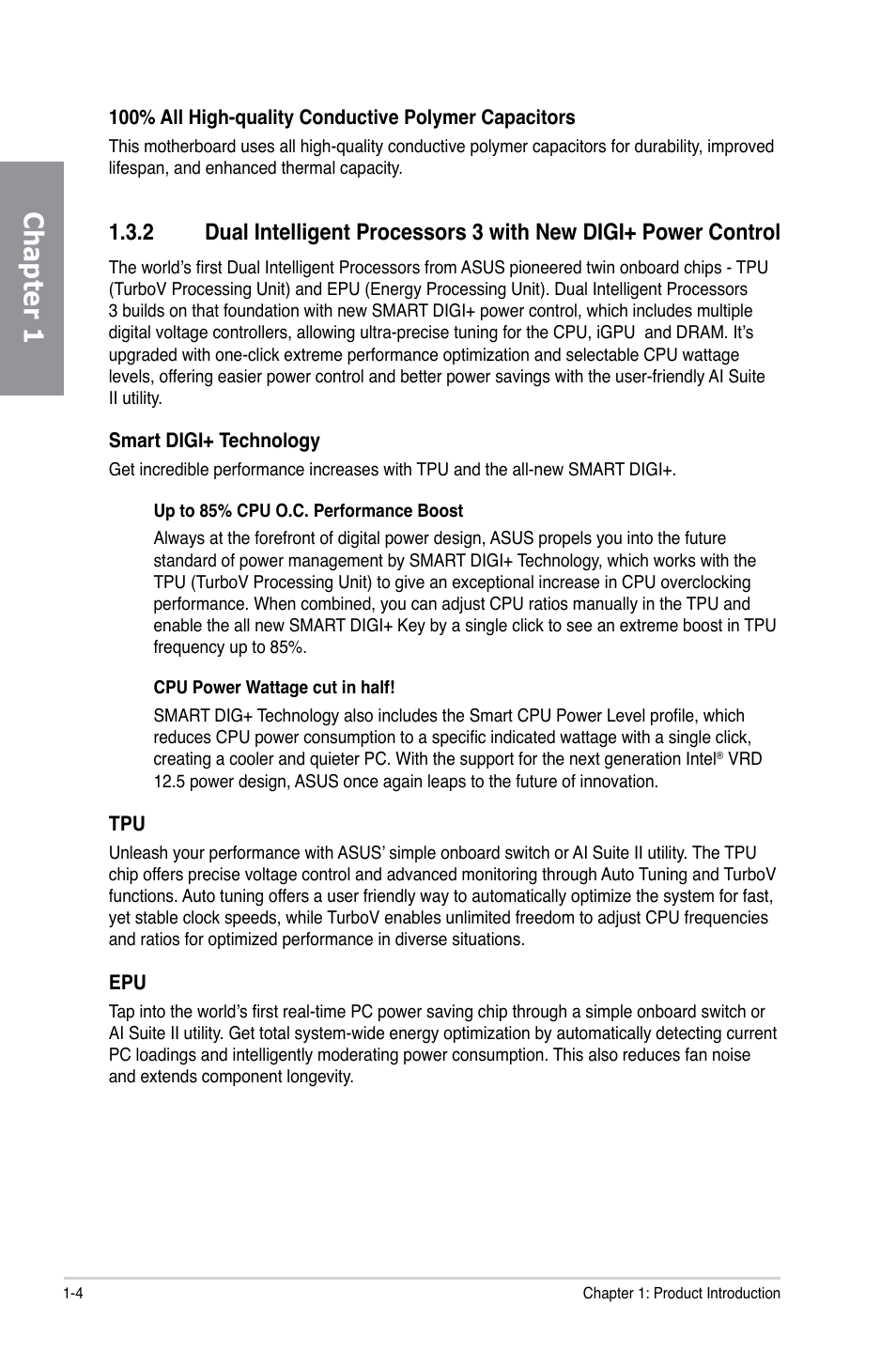 Chapter 1 | Asus P8Z77-V LE User Manual | Page 16 / 156