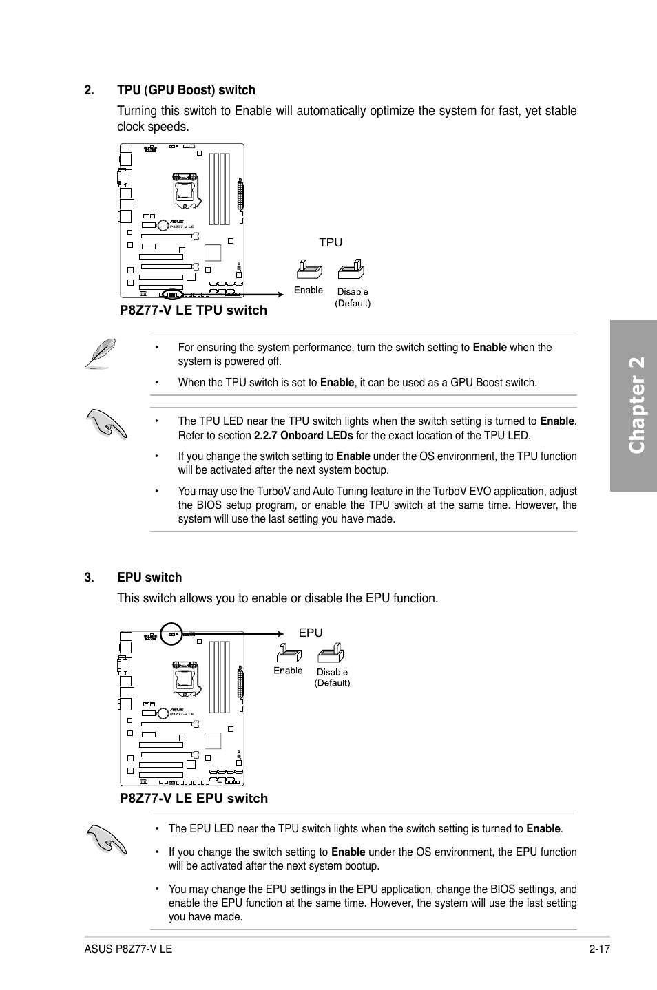 Chapter 2 | Asus P8Z77-V LE User Manual | Page 37 / 156