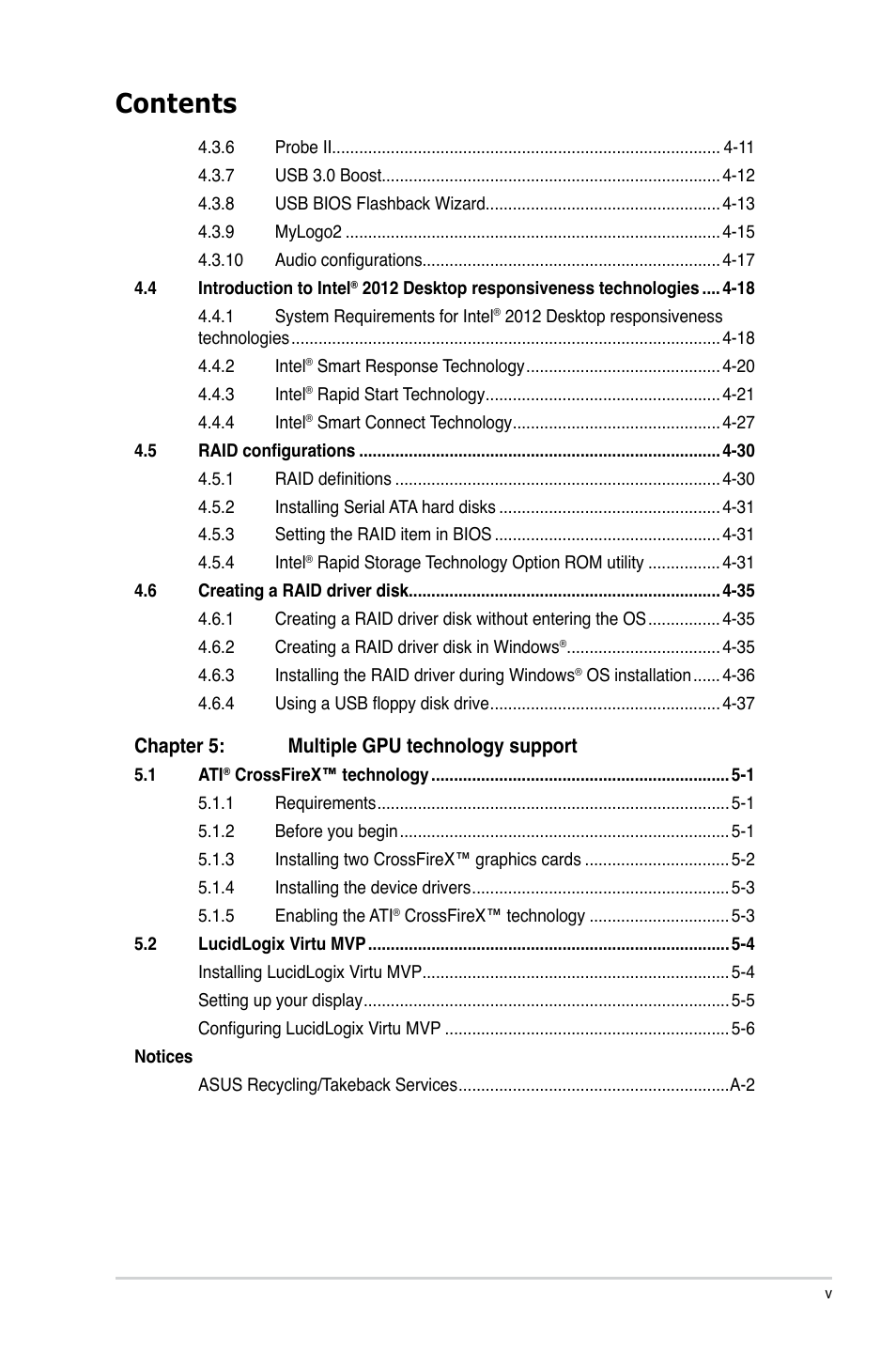 Asus P8Z77-V LE User Manual | Page 5 / 156