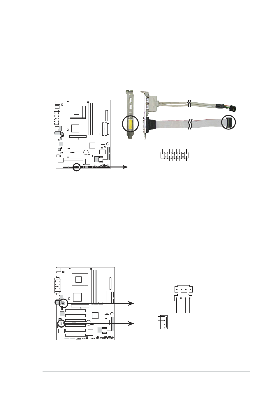 A7v8x internal audio connectors, A7v8x game connector gam1 | Asus A7V8X User Manual | Page 51 / 132