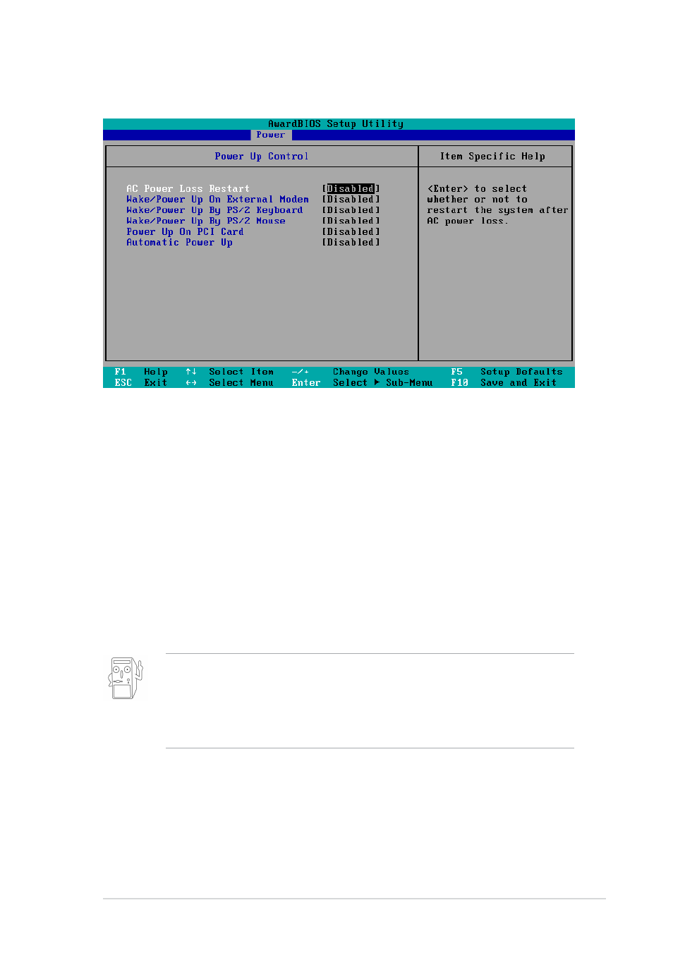 1 power up control | Asus A7V8X User Manual | Page 93 / 132