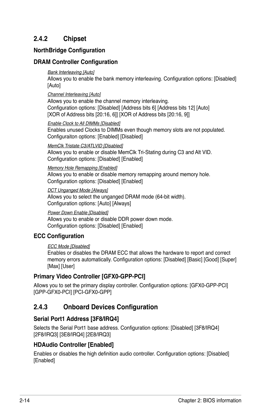 2 chipset, 3 onboard devices configuration, Chipset -14 | 3 onboard devices configuration -14 | Asus M4A78LT PLUS User Manual | Page 46 / 56