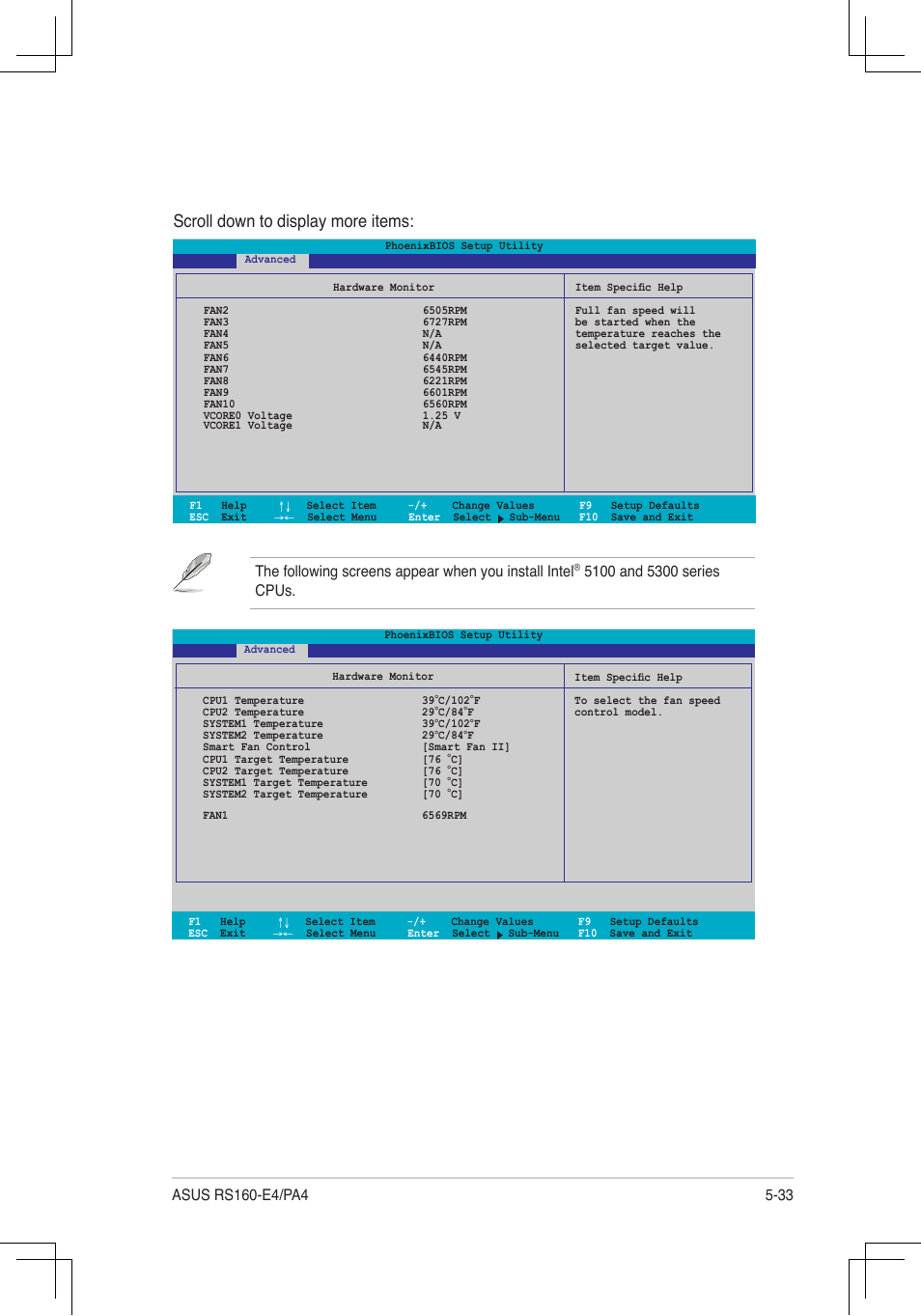 Scroll down to display more items | Asus RS160-E4/PA4 User Manual | Page 103 / 186