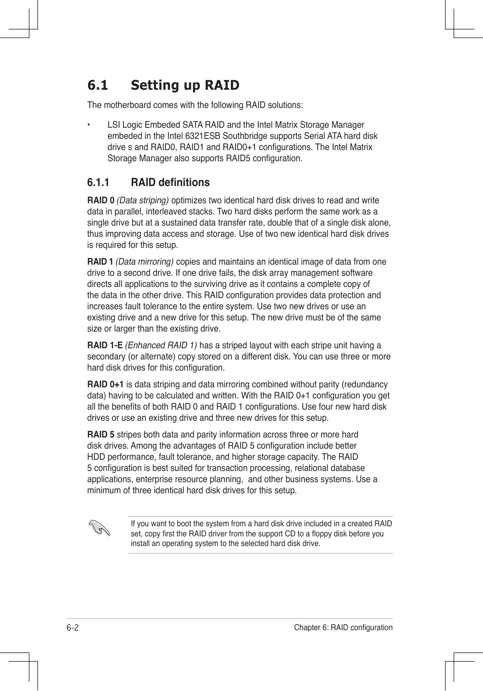 1 setting up raid, 1 raid definitions | Asus RS160-E4/PA4 User Manual | Page 116 / 186