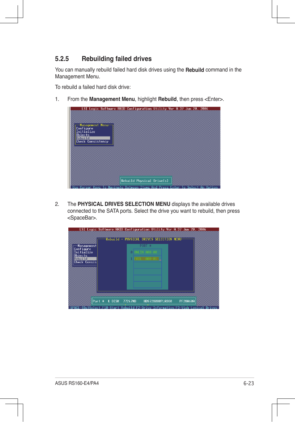 Rebuilding.failed.drives | Asus RS160-E4/PA4 User Manual | Page 137 / 186