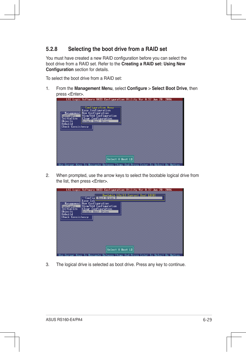 Selecting.the.boot.drive.from.a.raid.set | Asus RS160-E4/PA4 User Manual | Page 143 / 186