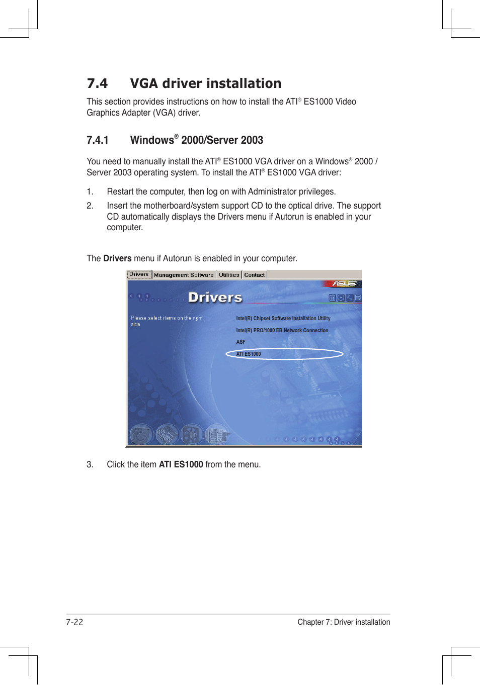 4 vga driver installation, Windows | Asus RS160-E4/PA4 User Manual | Page 178 / 186