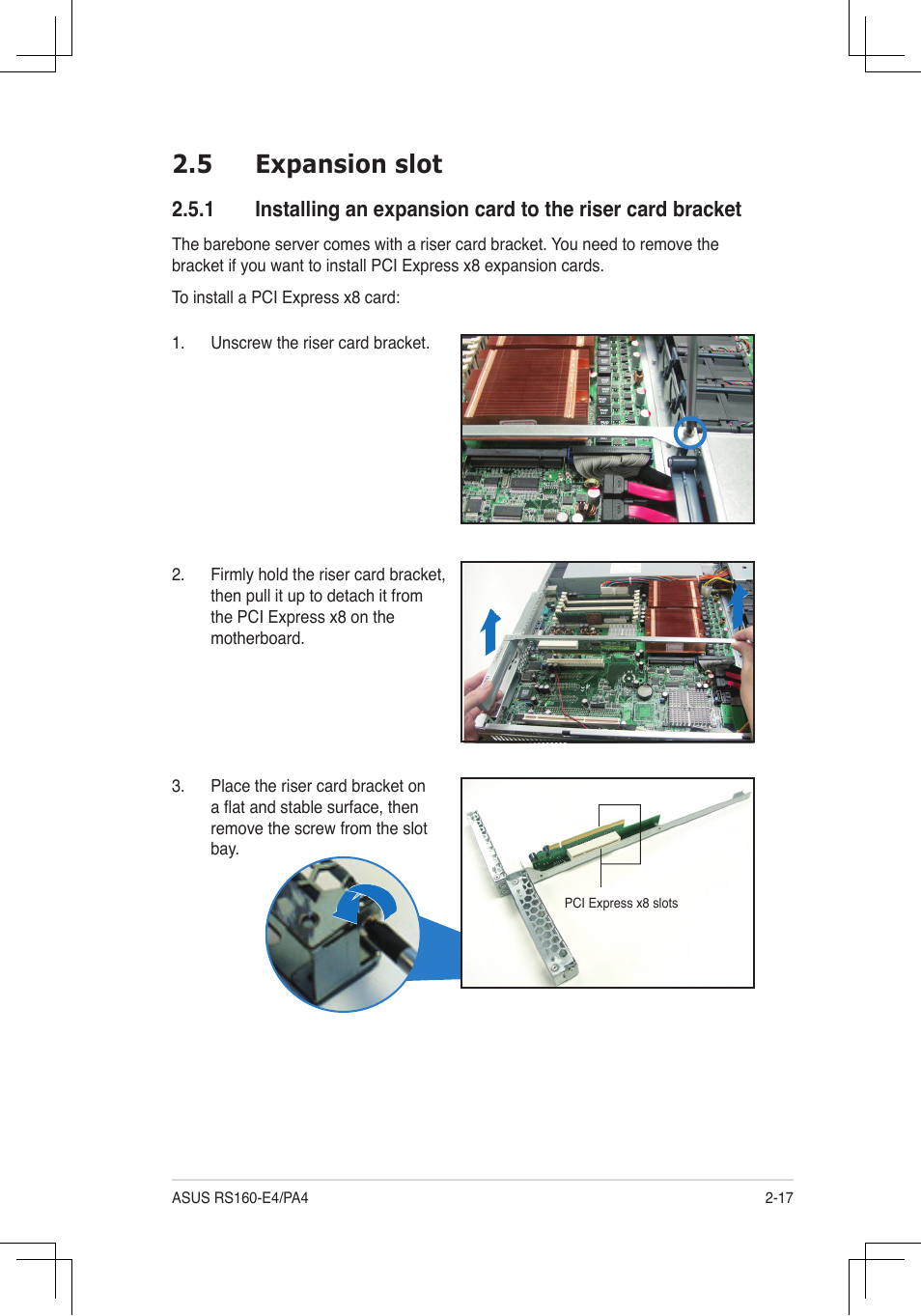 5 expansion slot | Asus RS160-E4/PA4 User Manual | Page 33 / 186