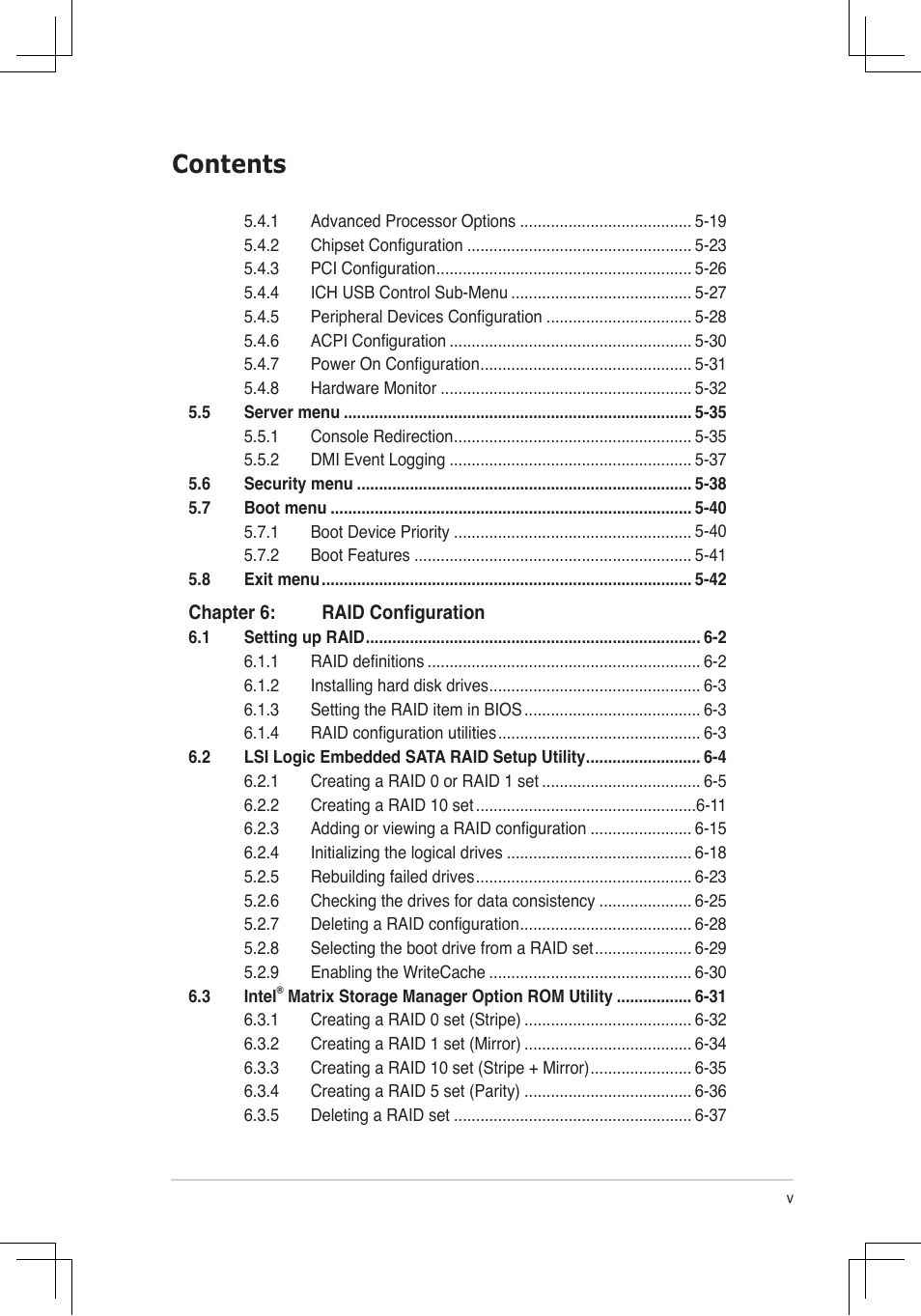 Asus RS160-E4/PA4 User Manual | Page 5 / 186