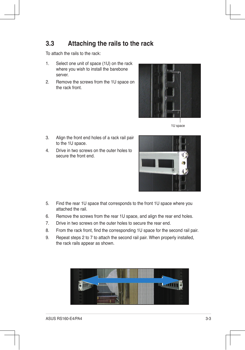 Attaching.the.rails.to.the.rack | Asus RS160-E4/PA4 User Manual | Page 51 / 186