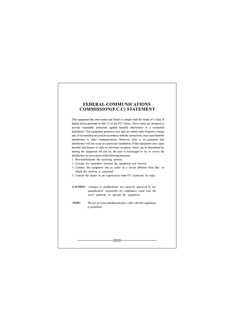Federal communications commission(f.c.c) statement | Asus PM17TU User Manual | Page 2 / 13
