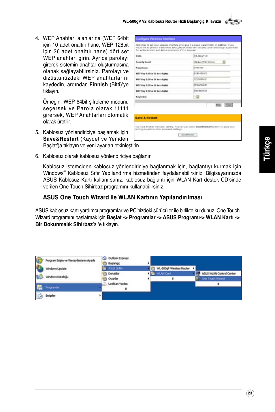 Türkçe | Asus WL-500gP V2 User Manual | Page 24 / 65