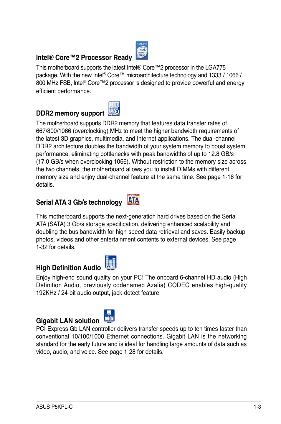 Asus P5KPL-C User Manual | Page 15 / 96