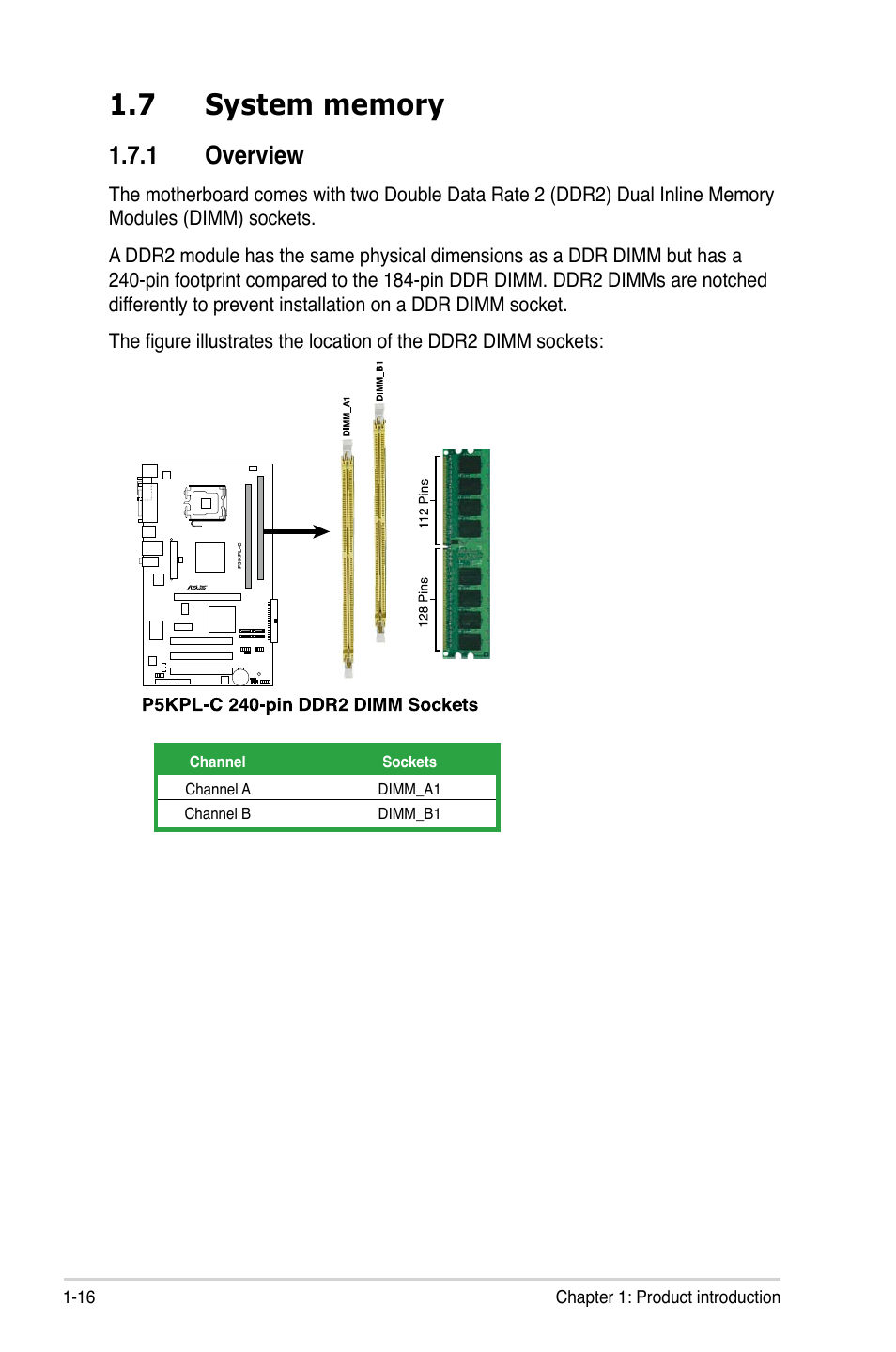 1 overview | Asus P5KPL-C User Manual | Page 28 / 96