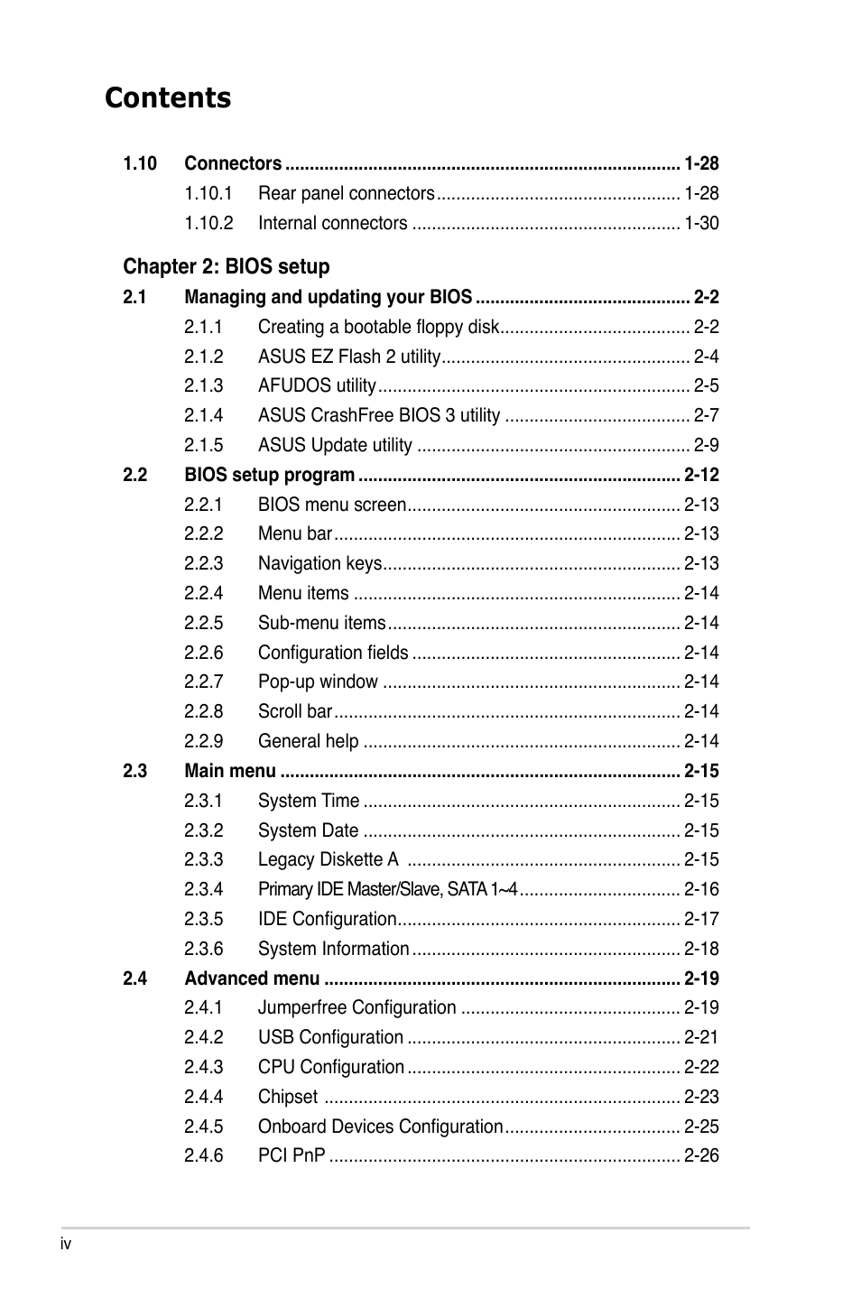 Asus P5KPL-C User Manual | Page 4 / 96
