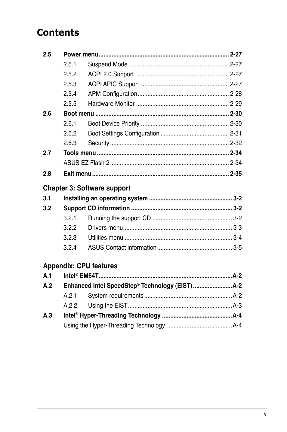 Asus P5KPL-C User Manual | Page 5 / 96