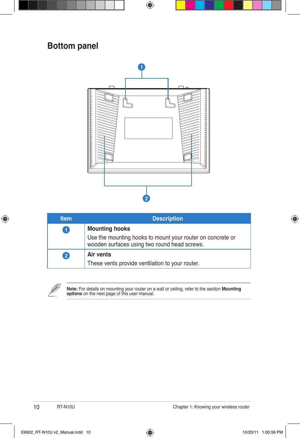 Bottom panel | Asus RT-N10U (VER.B1) User Manual | Page 10 / 60