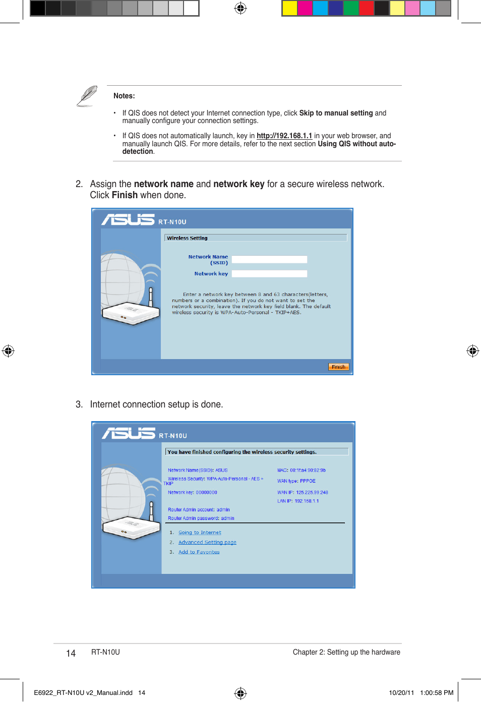 Internet connection setup is done | Asus RT-N10U (VER.B1) User Manual | Page 14 / 60