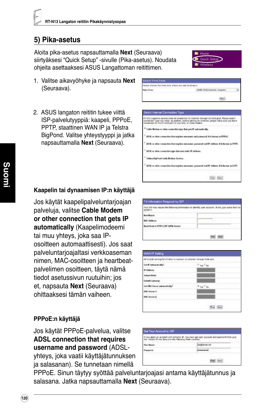 Suomi | Asus RT-N13 User Manual | Page 121 / 379