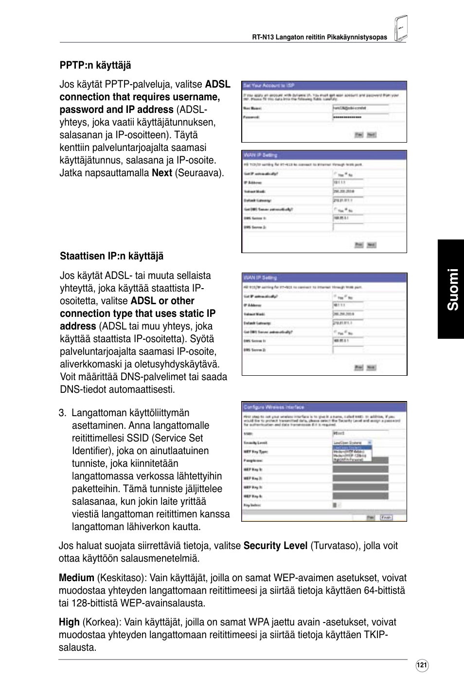 Suomi | Asus RT-N13 User Manual | Page 122 / 379