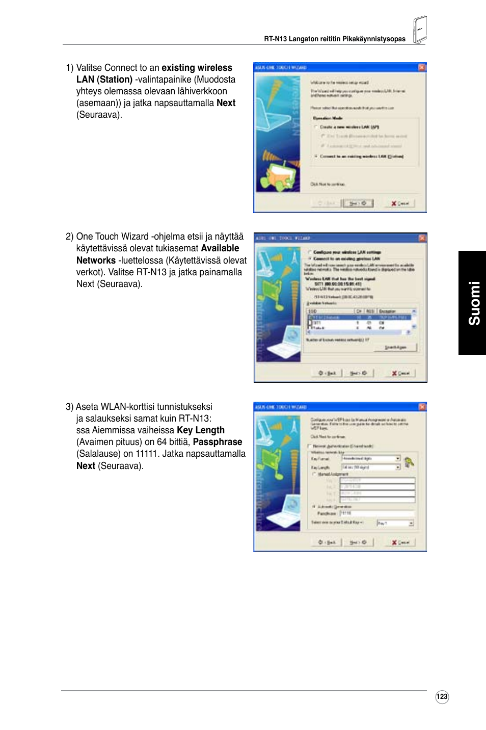 Suomi | Asus RT-N13 User Manual | Page 124 / 379