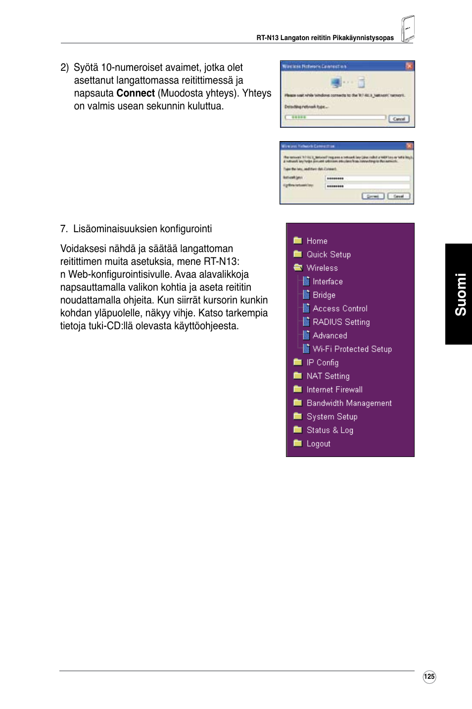 Suomi | Asus RT-N13 User Manual | Page 126 / 379